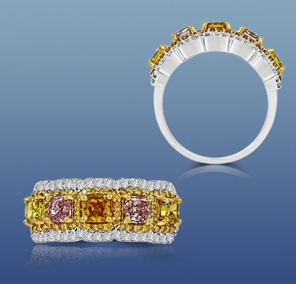 Colorstar Fancy Yellow Diamond Band 